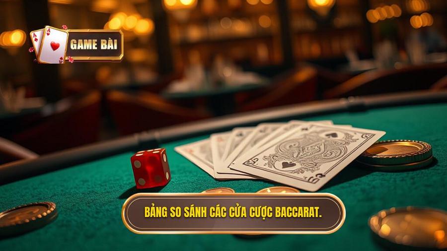 3. Bảng so sánh các cửa cược Baccarat.