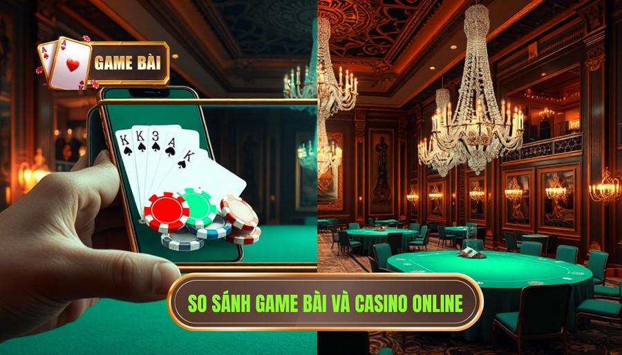 So sánh chi tiết: Game bài và casino khác gì?